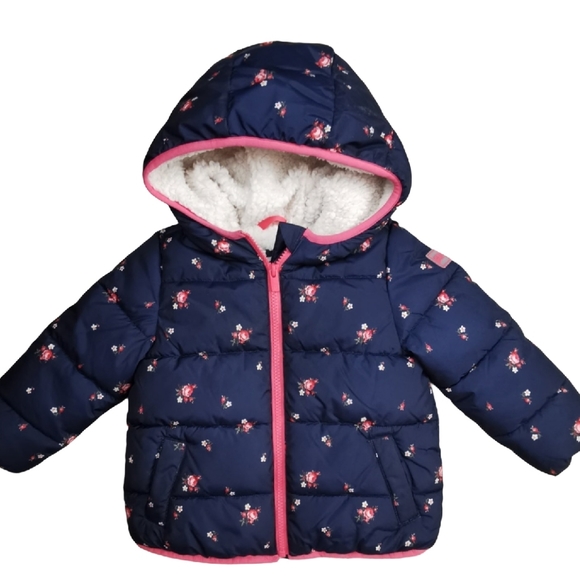 3 YEARS GAP, Floral Plush Winter Puffer Jacket, Hooded EUC - Picture 4 of 4